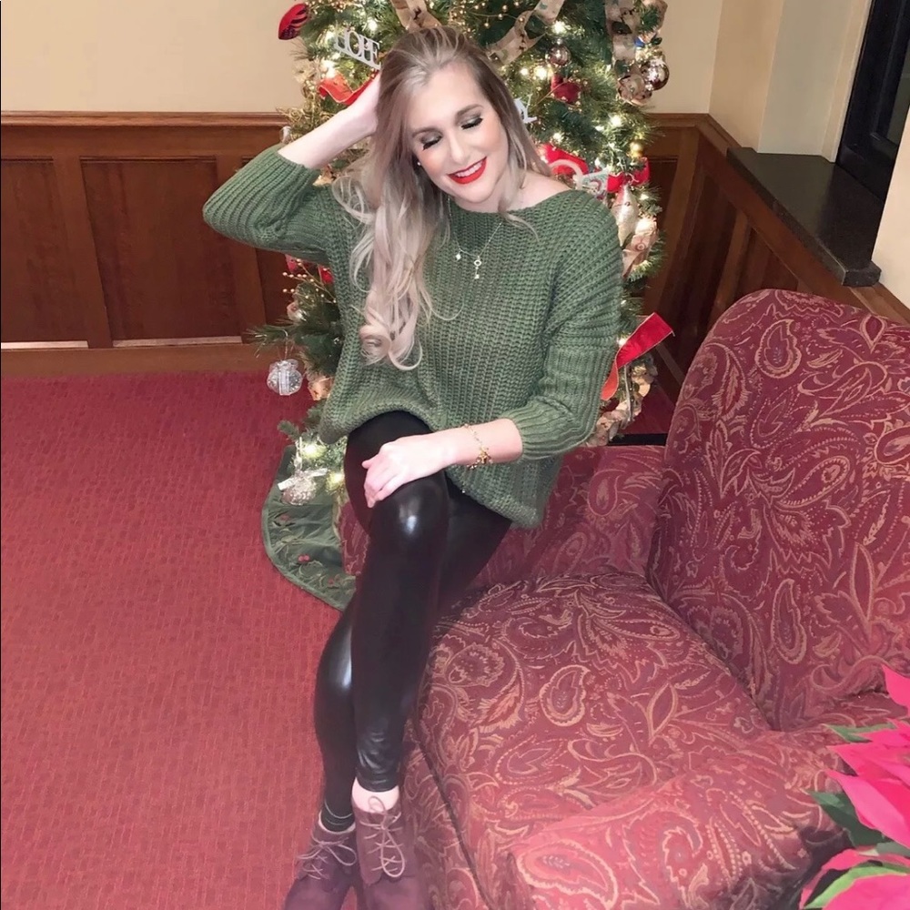 Olive green sweater from pink Lily